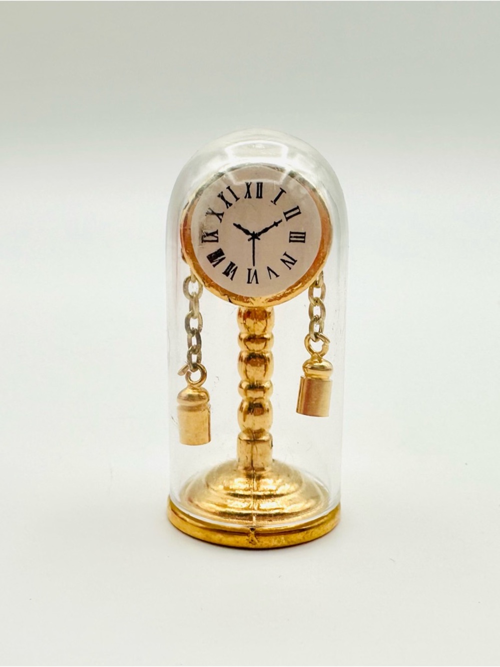 Vintage Brass Miniature Mantel Clock NIB